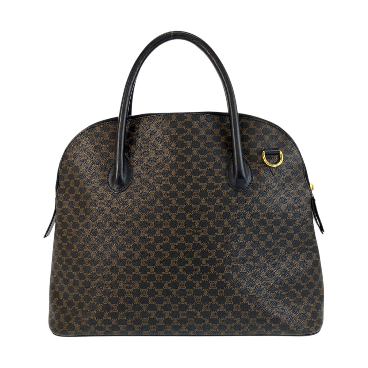 CELINE Handbag MC96 PVC, Leather Brown Black Gold Metal Macadam Women