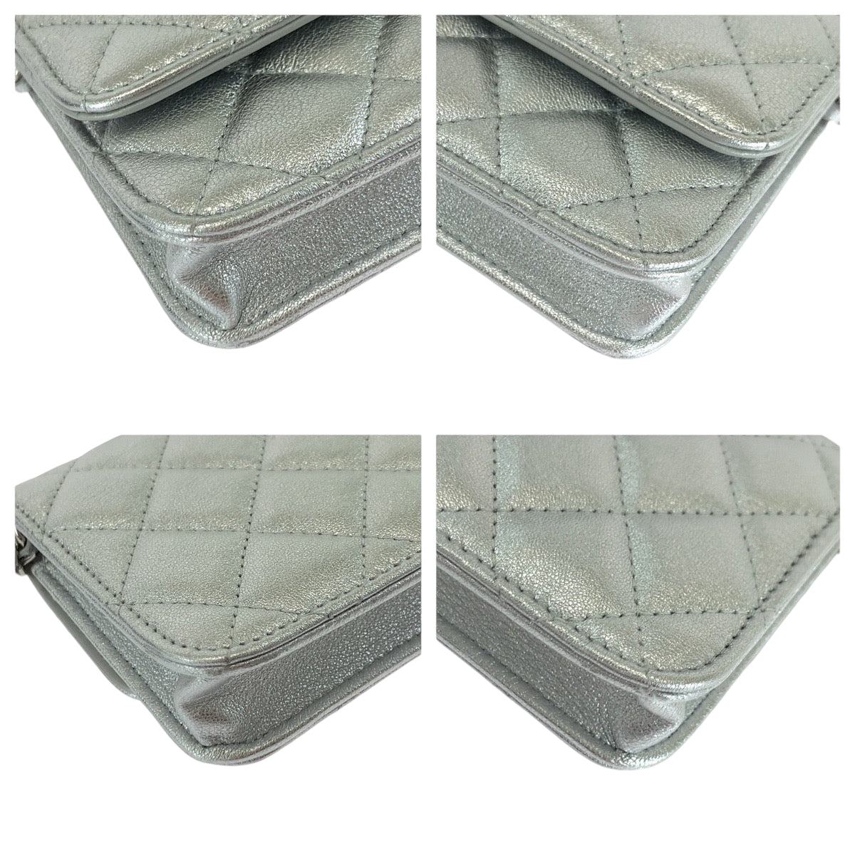 CHANEL Shoulder Bag Lambskin, Rhinestone Silver SilverMetal ChainShoulder Bag Matrasse COCO Mark Star Women