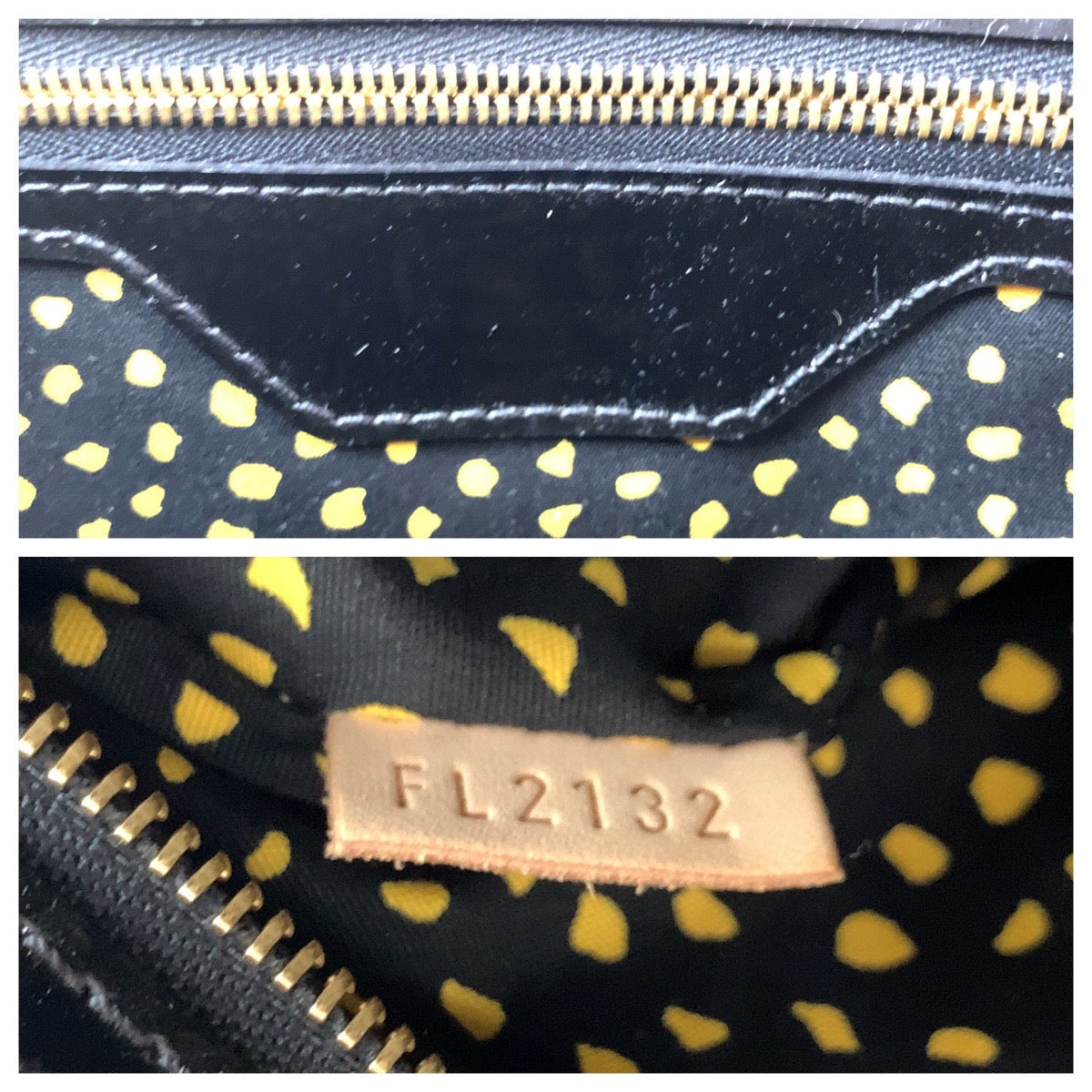 LOUIS VUITTON Handbag M91398 Patent leather Jaune Yellow Black Gold Metal Handbag LockitMM Women