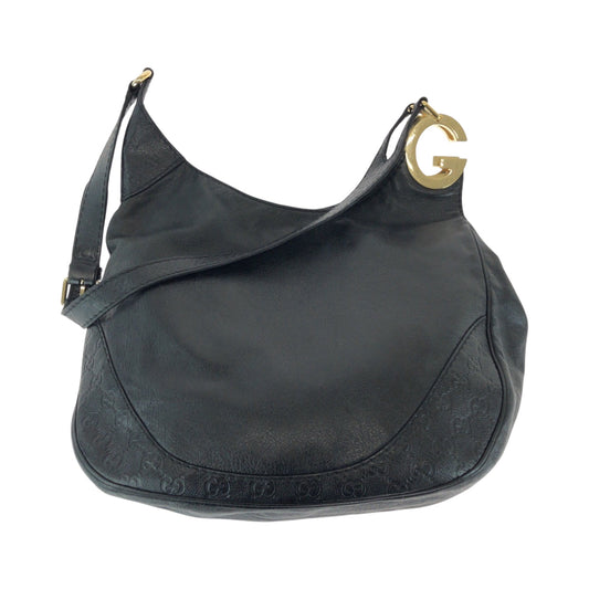 GUCCI Shoulder Bag 203503 leather Black GoldMetal Shoulder Bag Tote Bag Guccisima Women