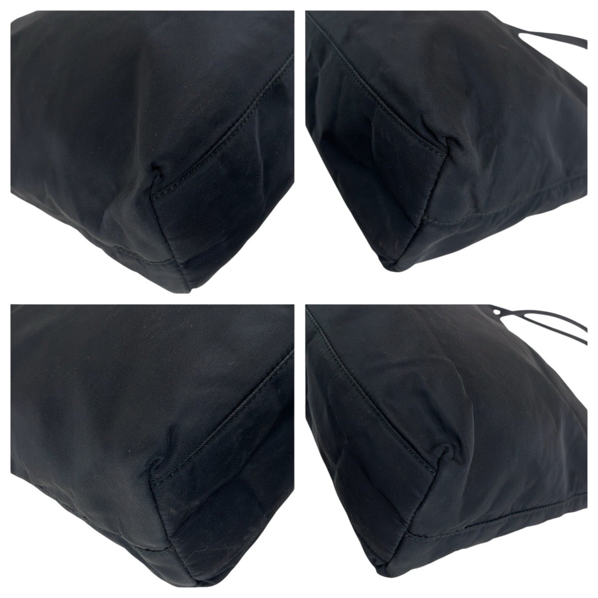 PRADA Tote Bag Nylon Black SilverMetal Tote Bag Shoulder Bag Test Triangle With logo Women
