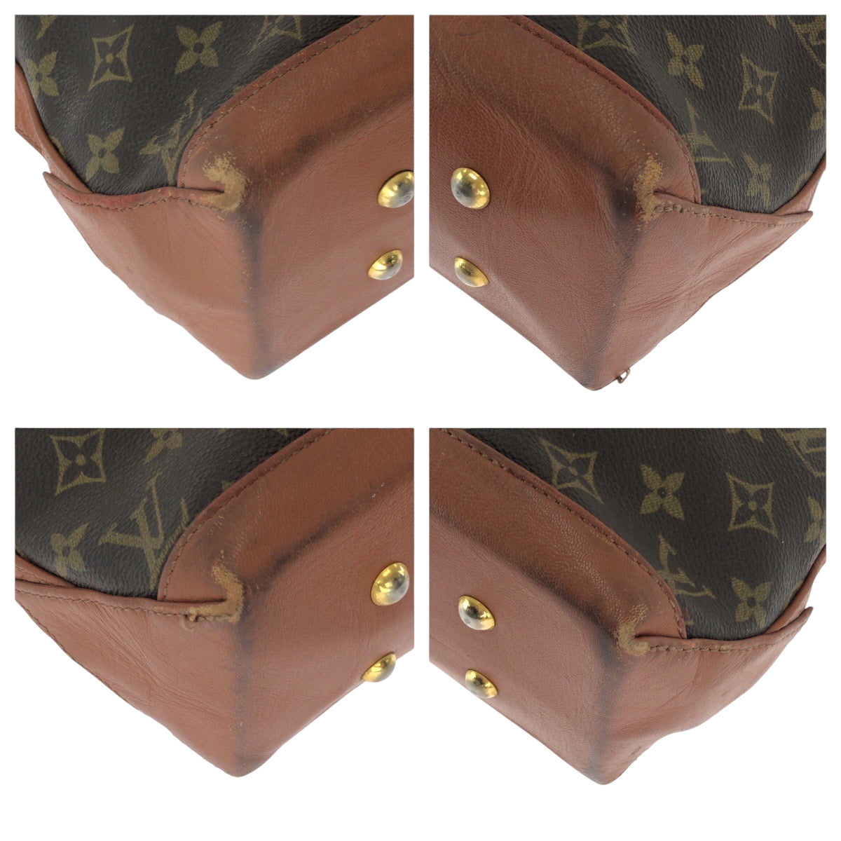 LOUIS VUITTON Tote Bag M42425 PVC Brown Gold Metal Tote Bag Shoulder Bag Monogram suck weekend mens