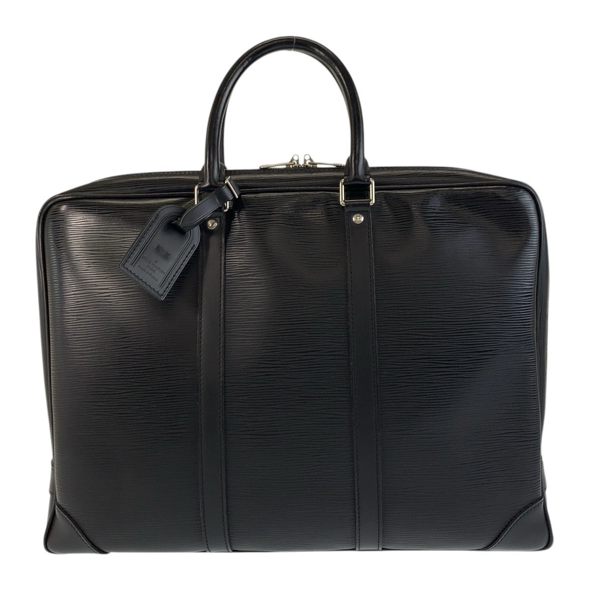 LOUIS VUITTON Business bag M59162 leather Noir Black SilverMetal Business bag briefcase Epi Porte Documan Voyagej mens