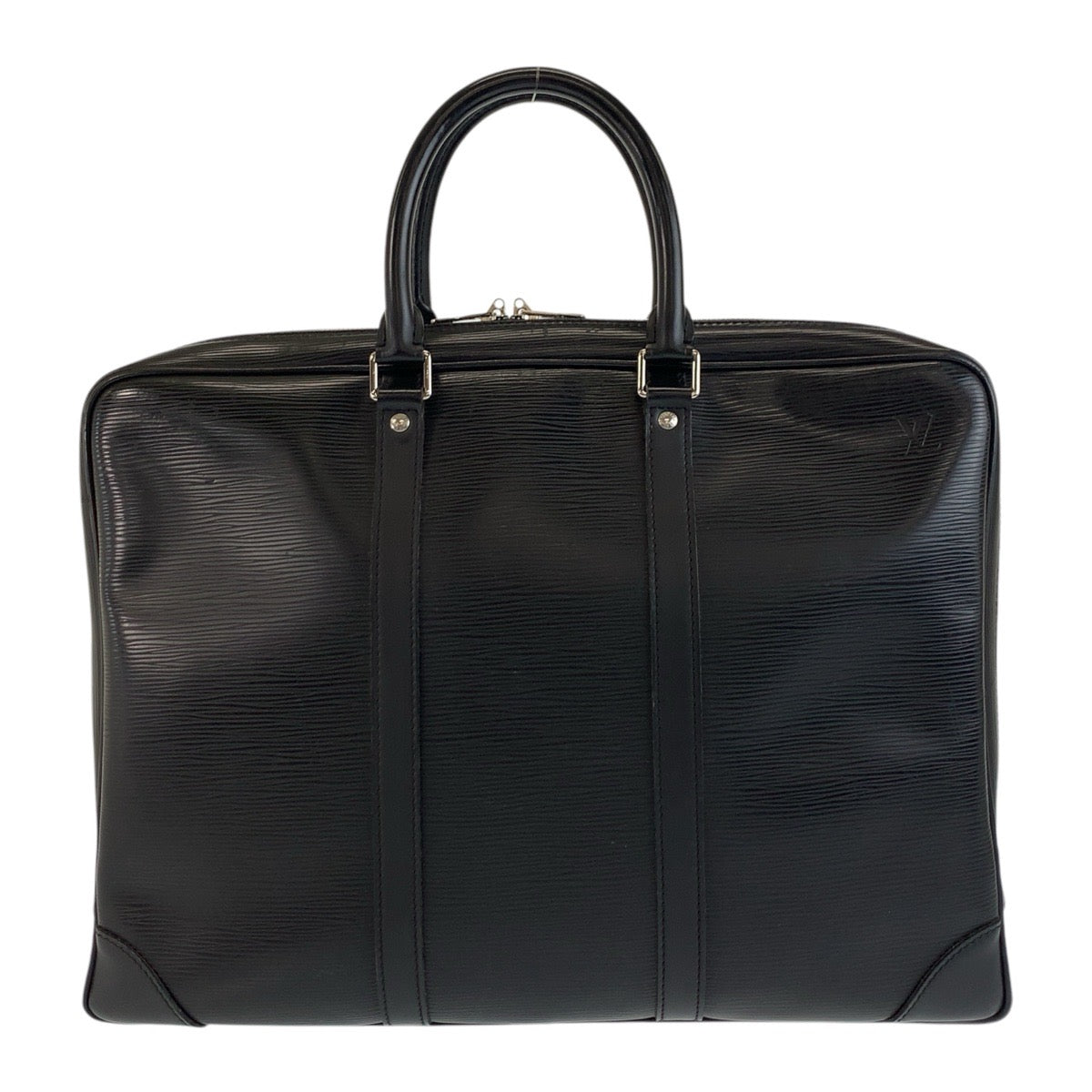 LOUIS VUITTON Business bag M59162 leather Noir Black SilverMetal Business bag briefcase Epi Porte Documan Voyagej mens