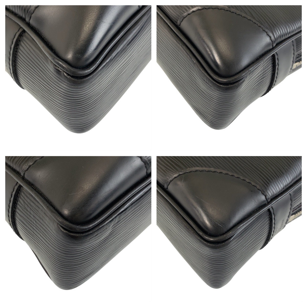 LOUIS VUITTON Business bag M59162 leather Noir Black SilverMetal Business bag briefcase Epi Porte Documan Voyagej mens