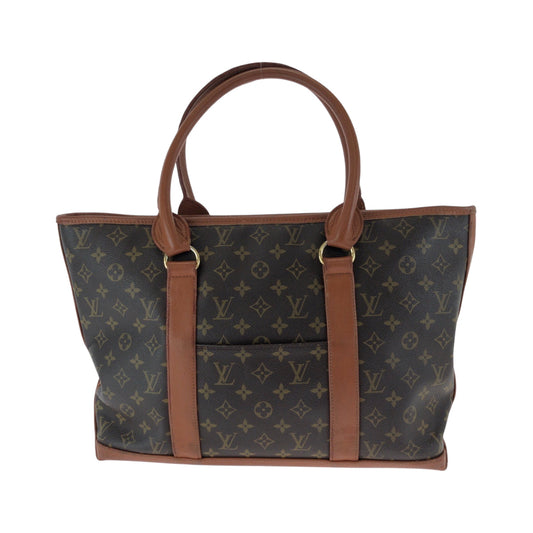 LOUIS VUITTON Tote Bag M42425 PVC Brown Gold Metal Tote Bag Shoulder Bag Monogram Weekend PM Women