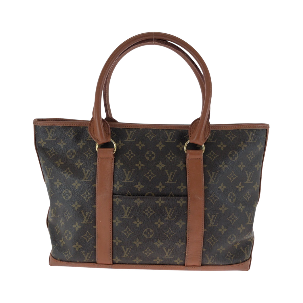 LOUIS VUITTON Tote Bag M42425 PVC Brown Gold Metal Tote Bag Shoulder Bag Monogram Weekend PM Women