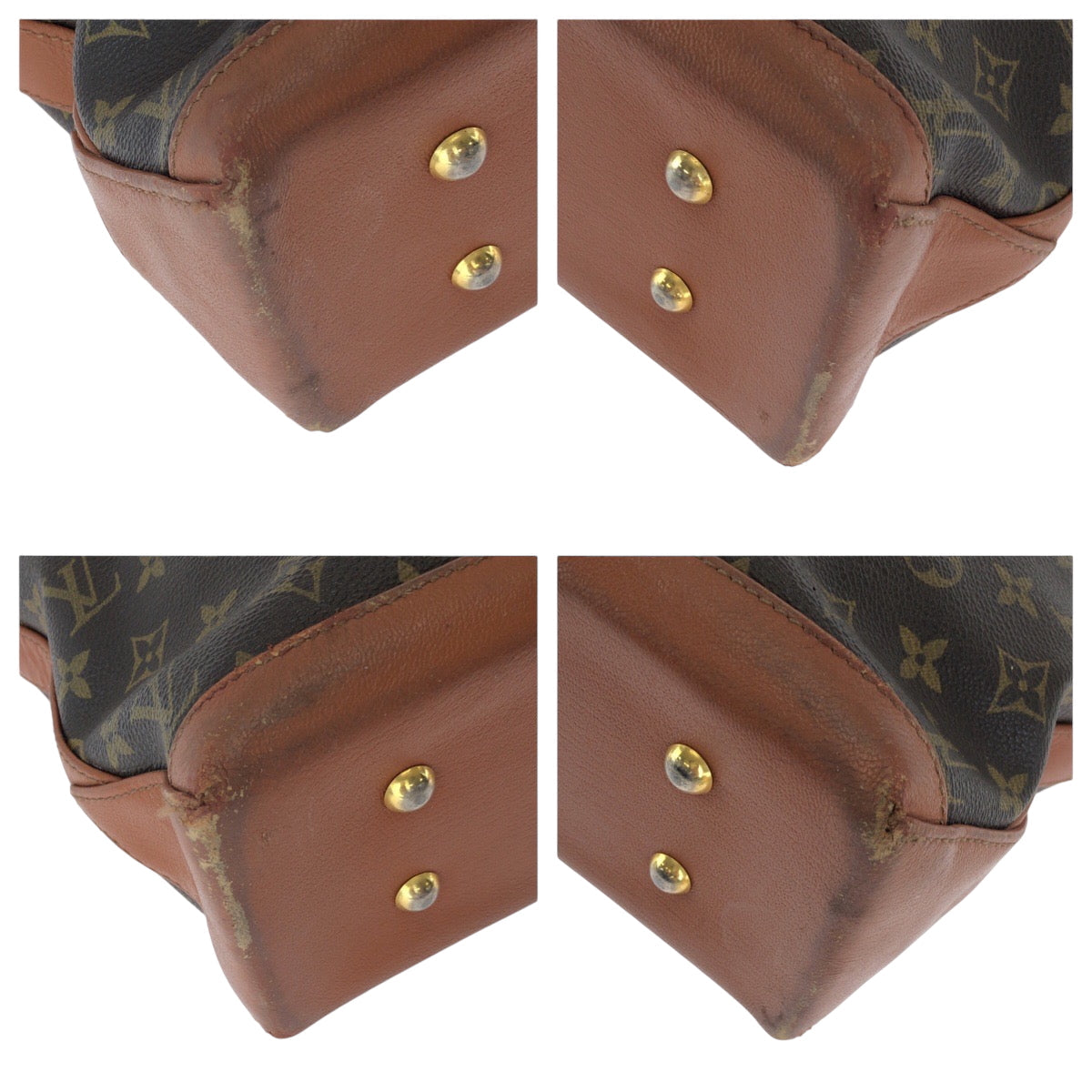 LOUIS VUITTON Tote Bag M42425 PVC Brown Gold Metal Tote Bag Shoulder Bag Monogram Weekend PM Women