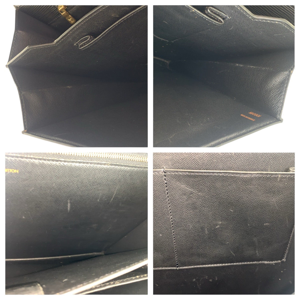 LOUIS VUITTON Business bag M54422 Epi Leather Noir Black Gold Metal Business bag briefcase Epi Serving Assistant mens