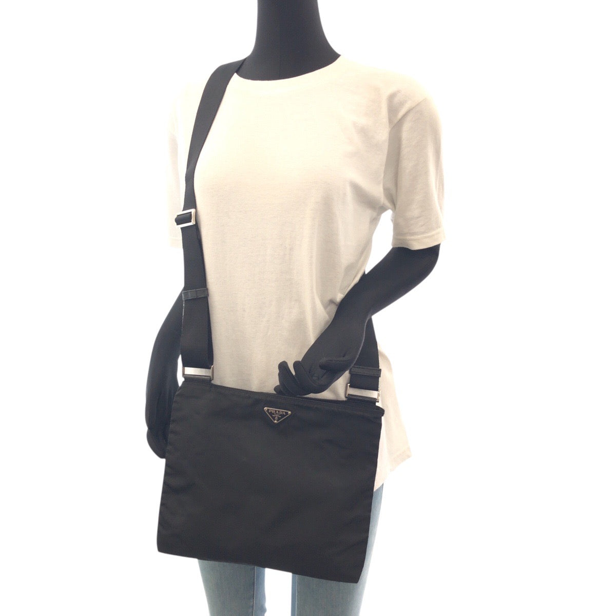 PRADA Shoulder Bag Nylon black Crossbody Shoulder Bag Unisex Test Triangle With logo Women