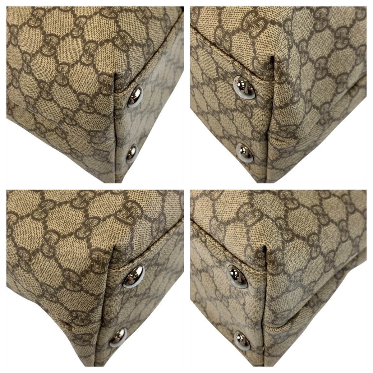 GUCCI Tote Bag 114288 GG Supreme canvas, leather Beige brown Tote Bag Shoulder Bag Women