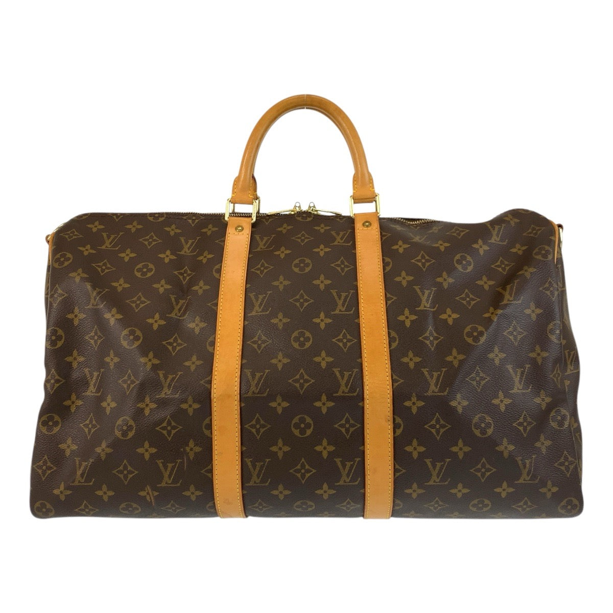 LOUIS VUITTON Boston Duffel bag M41426 PVC, Leather Brown Gold Metal Boston Duffel bag Shoulder Bag 2way Monogram Keepall 50 bandouliere mens
