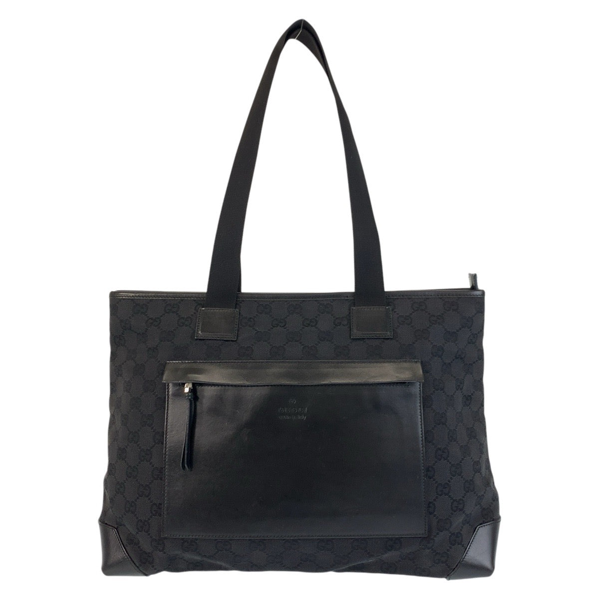 GUCCI Tote Bag 34339 GG canvas, leather Black SilverMetal Tote Bag Shoulder Bag Women