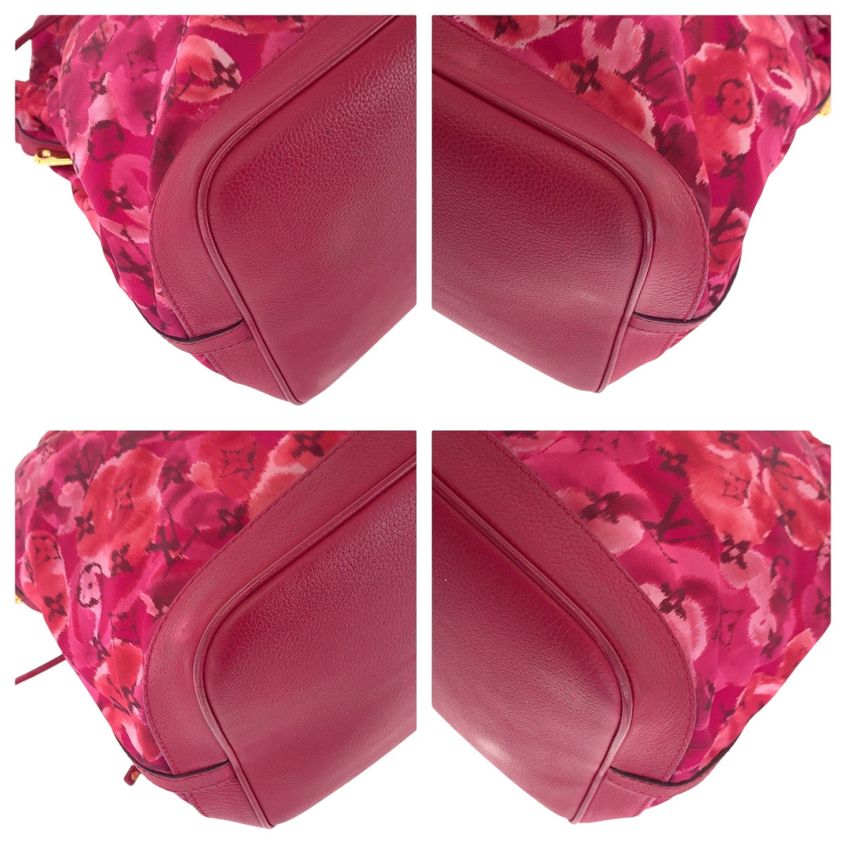 LOUIS VUITTON Tote Bag M94313 Nylon Rose Andian Pink Gold Metal Ikat flower Noeful MM