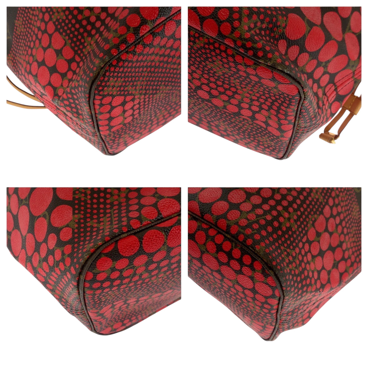 LOUIS VUITTON Tote Bag M40686 PVC Red Brown Gold Metal Tote Bag Shoulder Bag Monogram wave Yayoi Kusama collaboration Neverfull MM Women