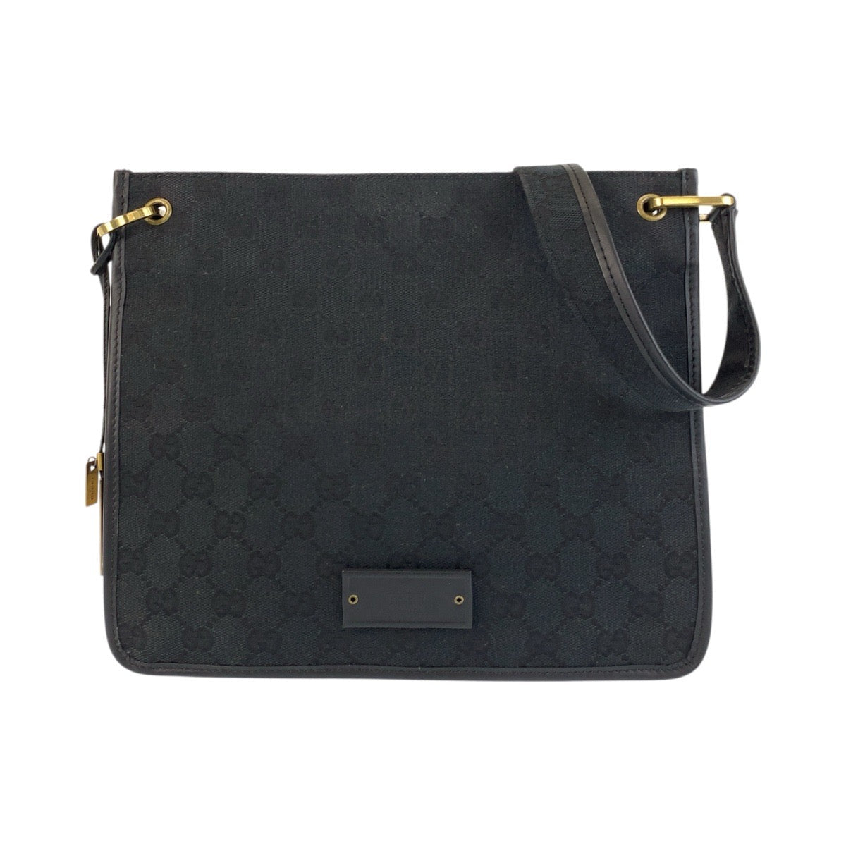 GUCCI Shoulder Bag 91762 GG canvas, leather Black GoldMetal Shoulder Bag pochette Women