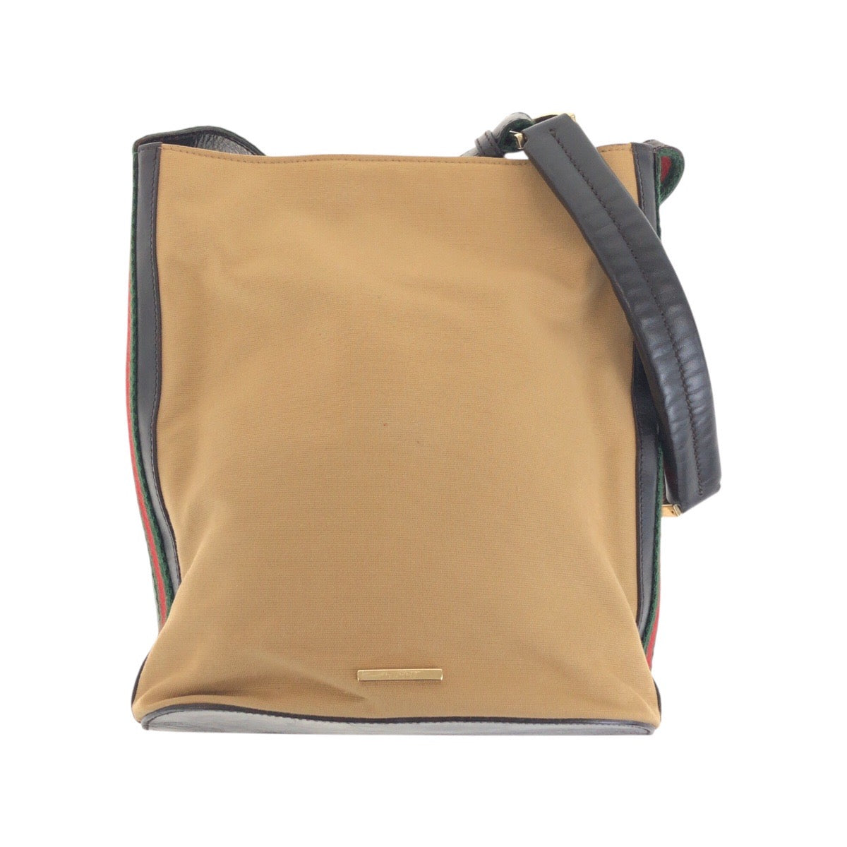 GUCCI Shoulder Bag 001.4286 Canvas, Leather Beige Camel Gold Metal Shoulder Bag pochette Sherry line Women
