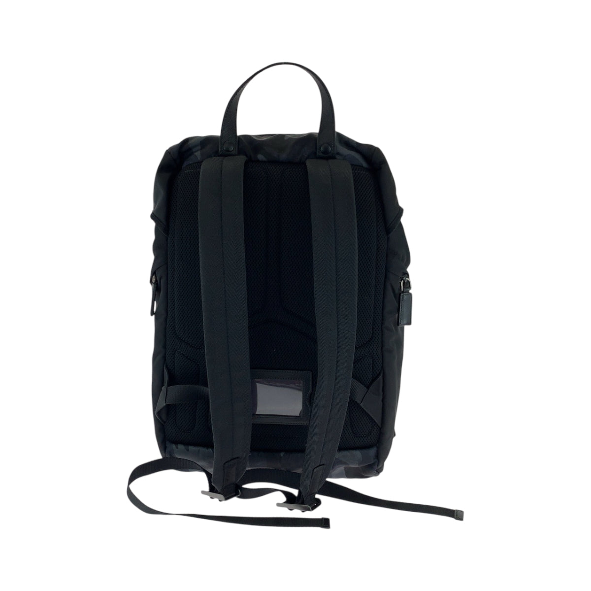 PRADA Backpack 2VZ135 Nylon Black Blue Gray SilverMetal Backpack Backpack Camouflage Pattern Triangle With logo mens