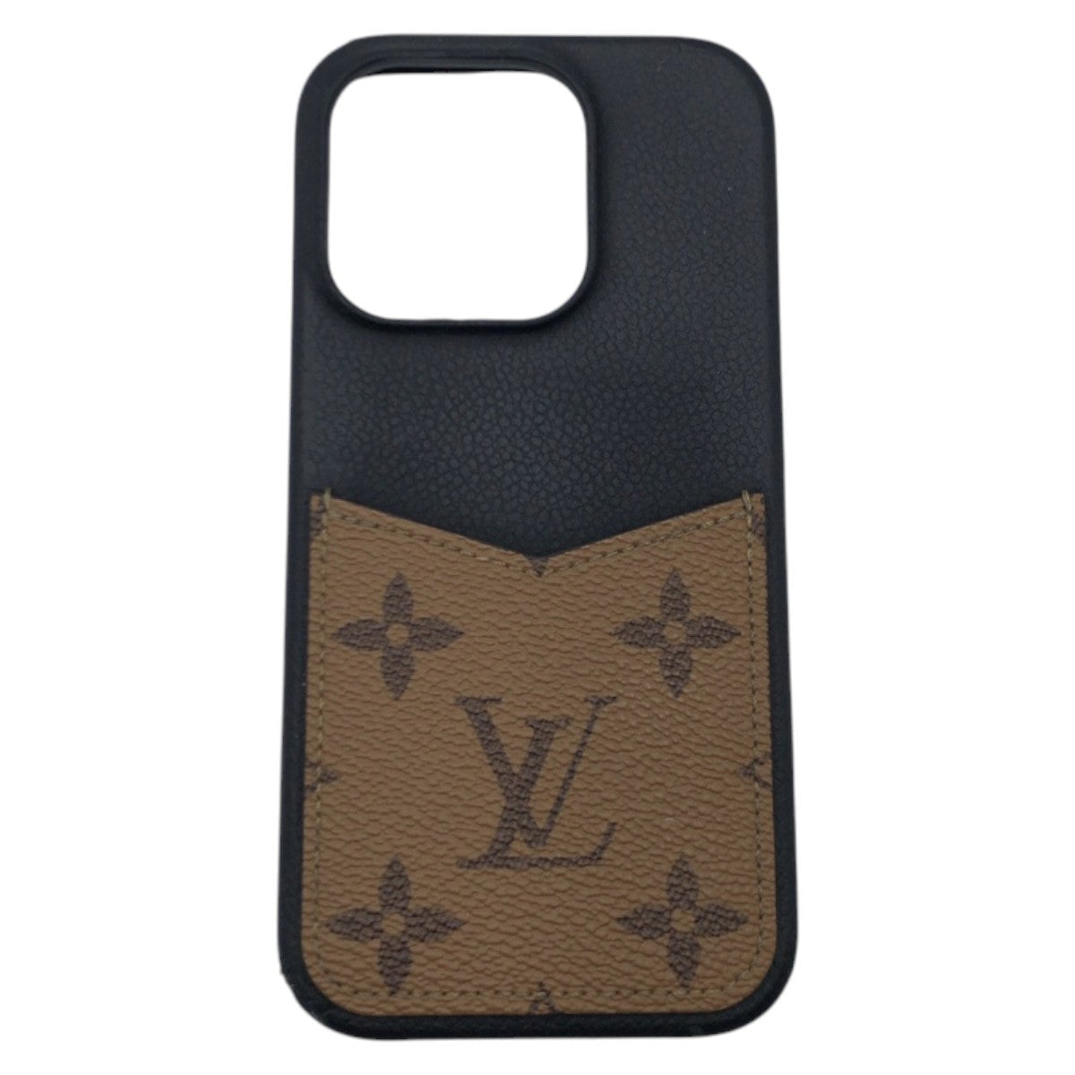 LOUIS VUITTON iPhone case M82889 leather Black, Camel Monogram