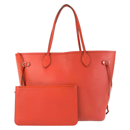 LOUIS VUITTON Tote Bag M40884 leather Orange SilverMetal Tote Bag Shoulder Bag Epi Neverfull MM Women