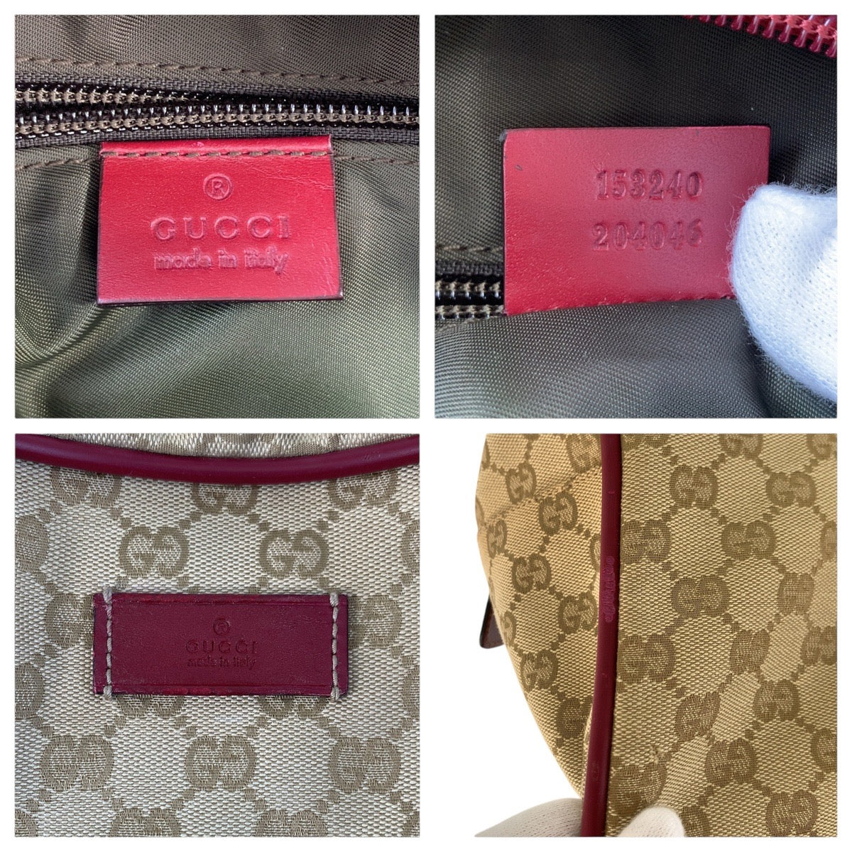 GUCCI Boston Duffel bag 153240 GG canvas, leather Beige Bordeaux SilverMetal Boston Duffel bag unisex Sherry line Women