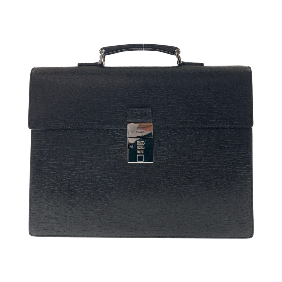 GUCCI Business bag 34044 leather Black SilverMetal Business bag briefcase mens