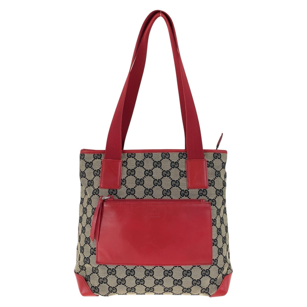 GUCCI Tote Bag 019 0402 GG canvas, leather Red Silver Metal Tote Bag Shoulder Bag Women
