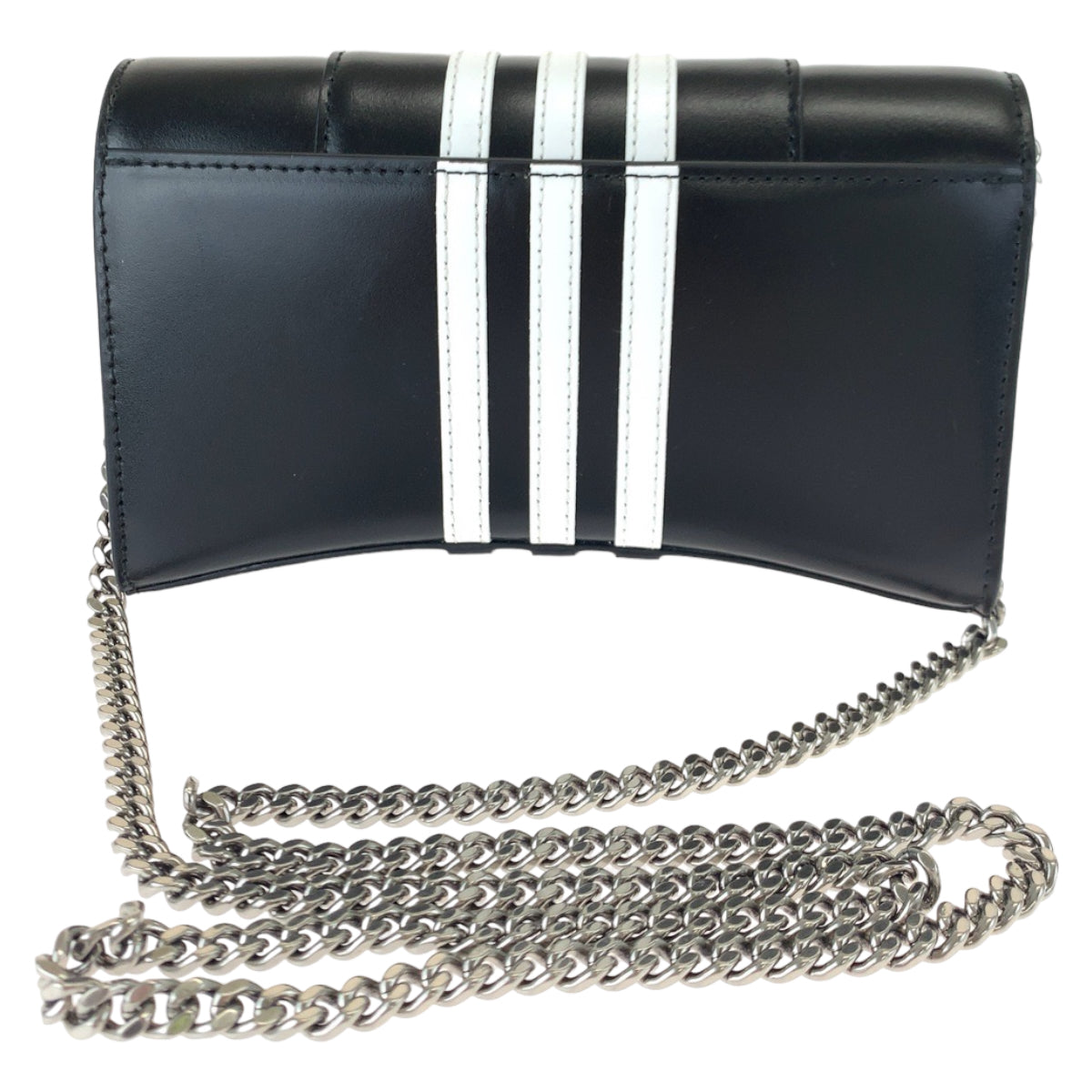 BALENCIAGA Long Wallet Purse 2304BLSJJ BAL3145 leather Black White Chain wallet Shoulder Bag Adidas collaboration Hourglass Hourglass Wallet On Chain Women