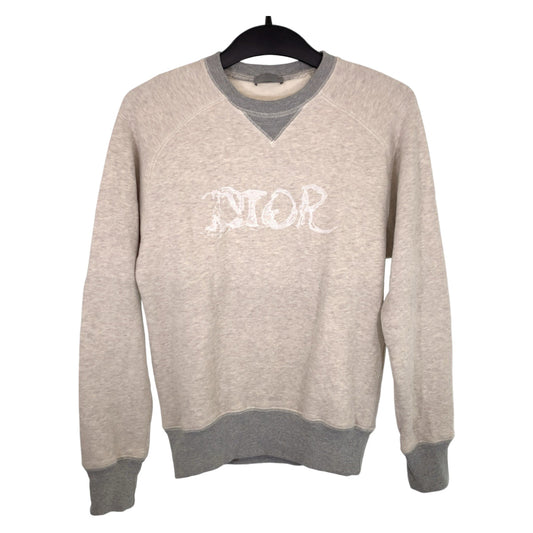 Dior sweat 143J684C0736 cotton gray gray white white Peter Doig logo embroidery XS