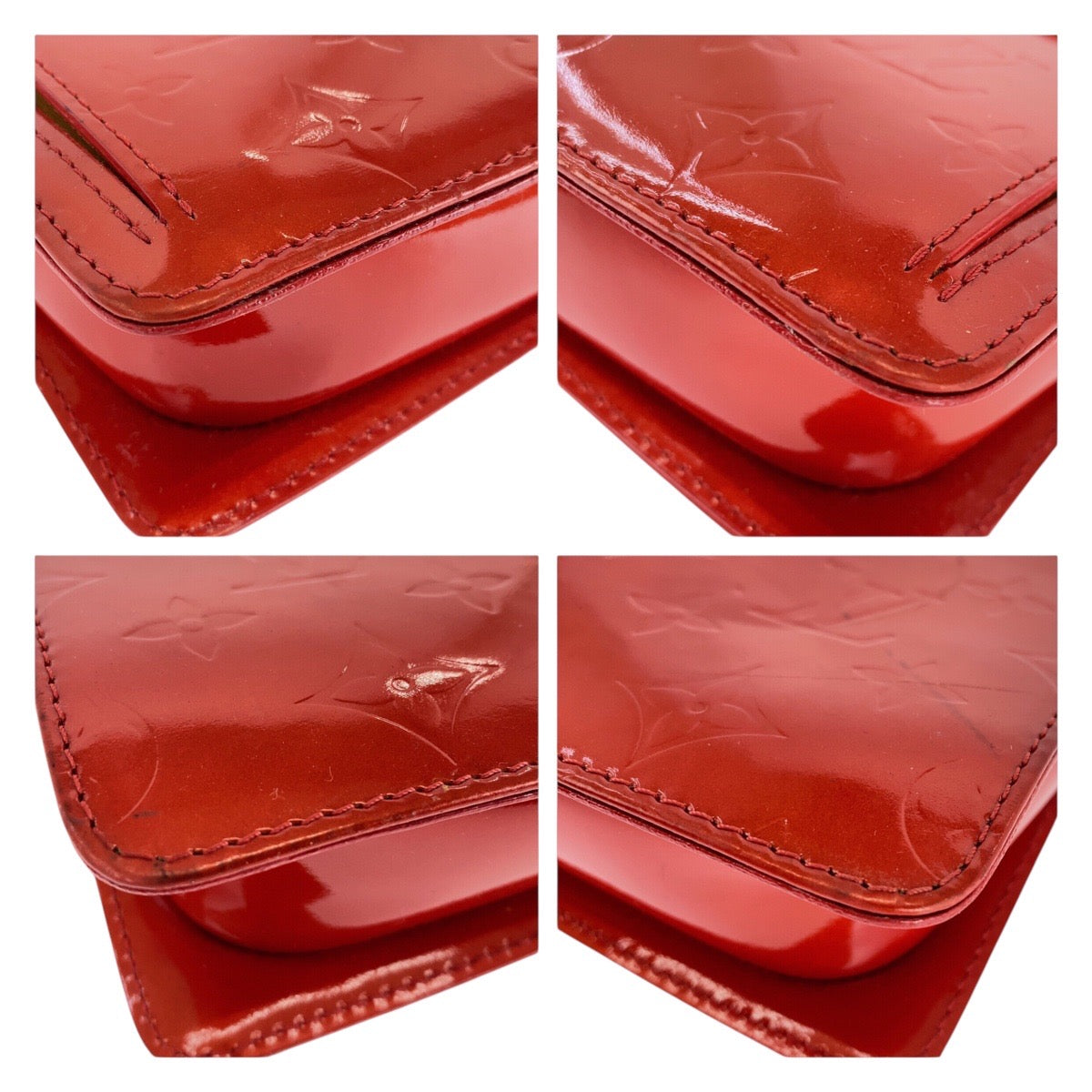LOUIS VUITTON Shoulder Bag M91137 enamel Rouge Gold Metal Shoulder Bag Monogram Vernis Motto Women