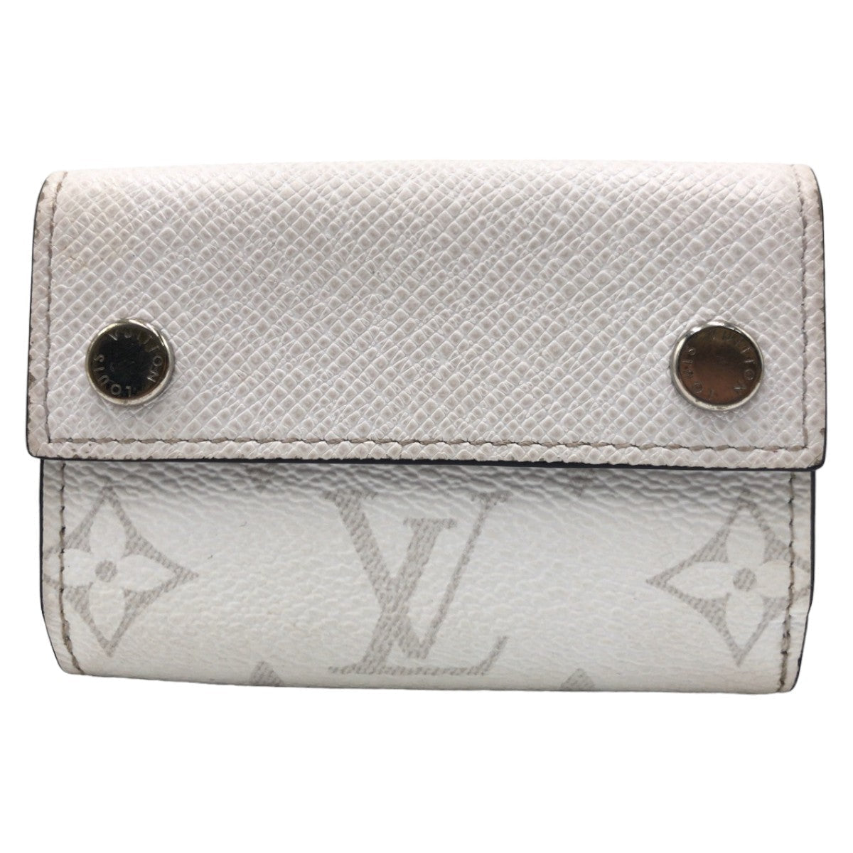 LOUIS VUITTON Tri-fold wallet M30899 PVC Optic White SilverMetal Wallet Taiga rama Discovery compact wallet Women