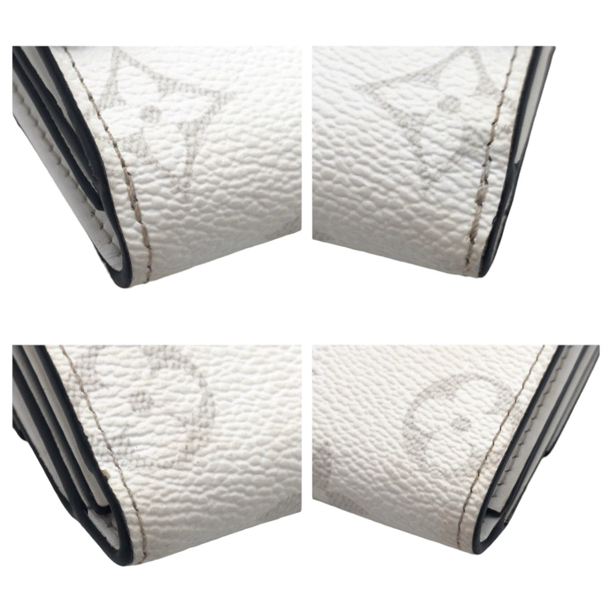 LOUIS VUITTON Tri-fold wallet M30899 PVC Optic White SilverMetal Wallet Taiga rama Discovery compact wallet Women