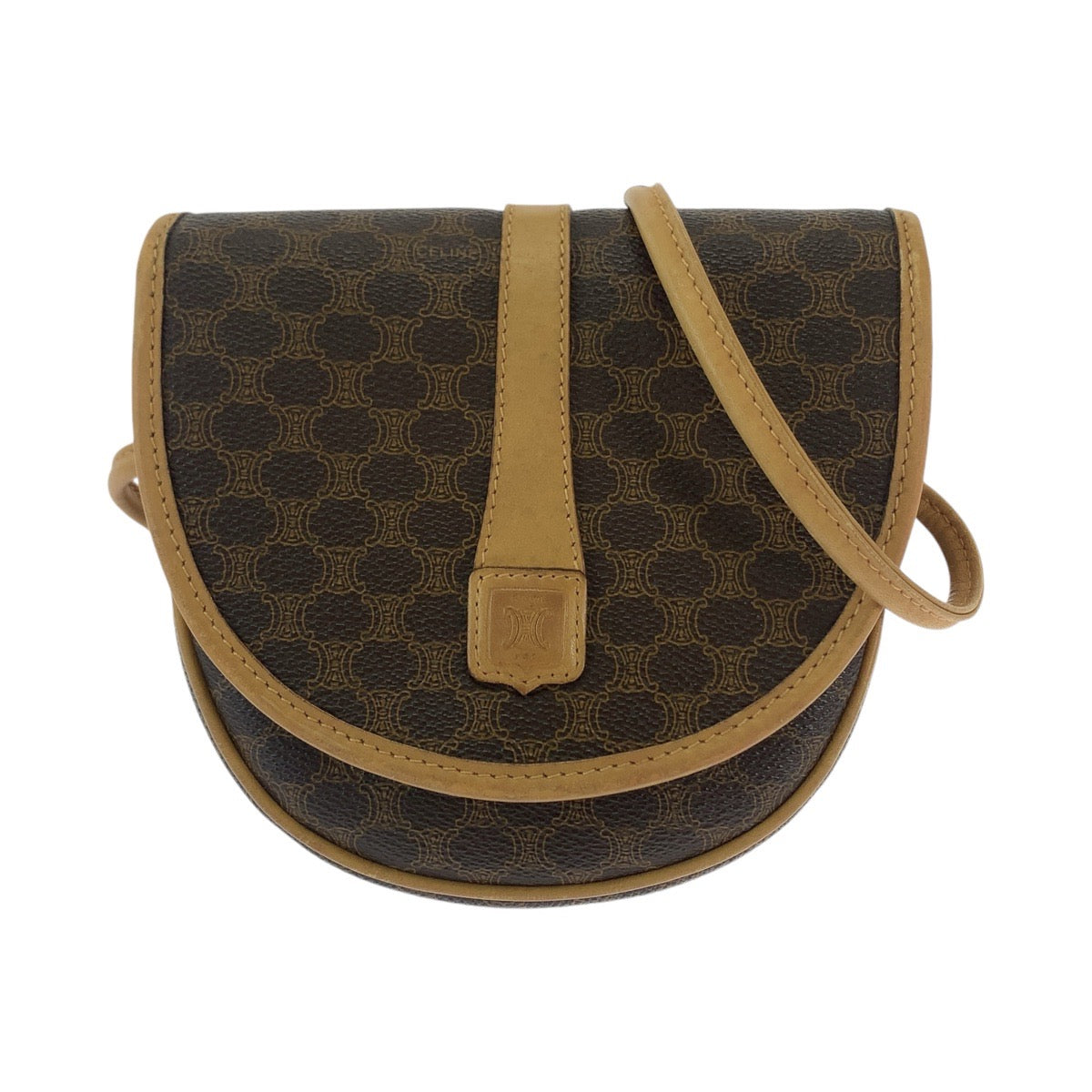 CELINE Shoulder Bag PVC, Leather Brown Crossbody Mini Shoulder Bag Pochette Macadam Women