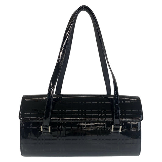 BURBERRY Shoulder Bag enamel black Shoulder Bag Check Pattern Embossed Women