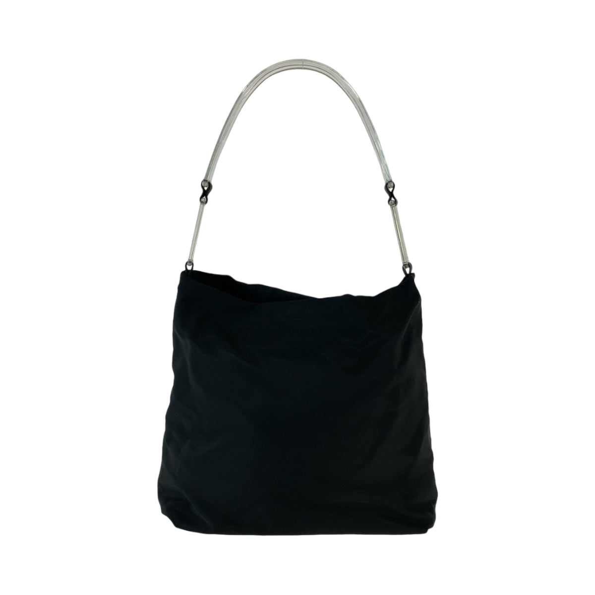 PRADA Shoulder Bag Nylon black One Shoulder Bag Test Triangle With logo plastic handle Women