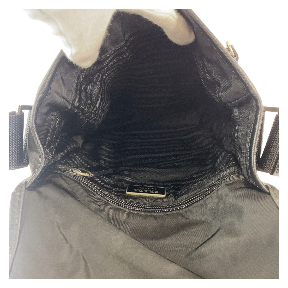 PRADA Shoulder Bag Nylon black Crossbody Shoulder Bag Messenger Bag Test Triangle With logo mens(Unisex)