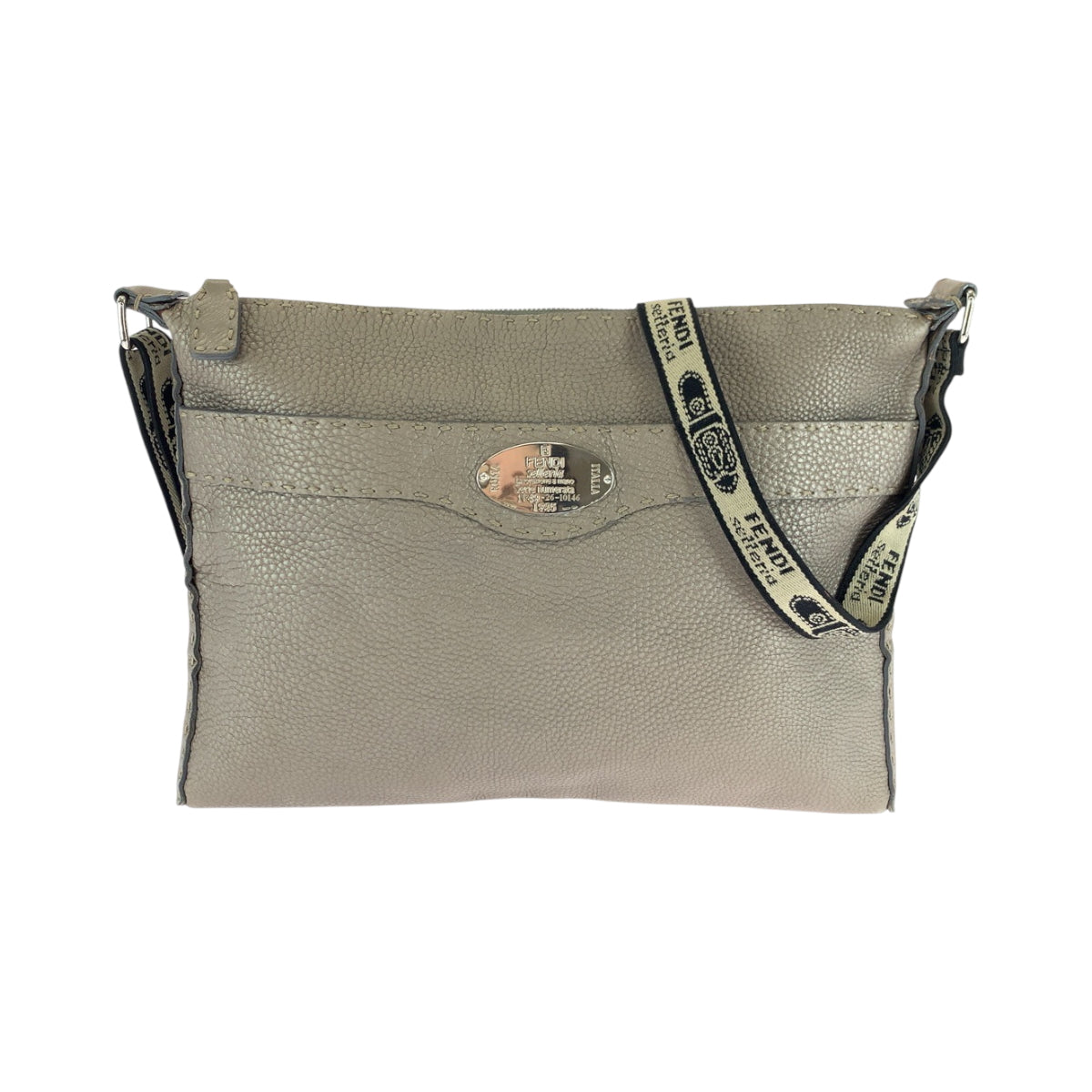 FENDI Shoulder Bag 2390-8BT093 leather Beige SilverMetal Shoulder Bag Crossbody Celeria Women