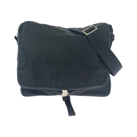 Prada Tessuto Triangle Logo Plate Nylon Shoulder Bag