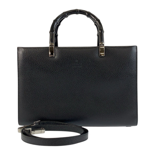 GUCCI Handbag 002 1035 leather Black Gold Metal Handbag Tote Bag Shoulder Bag 2way Bamboo Women