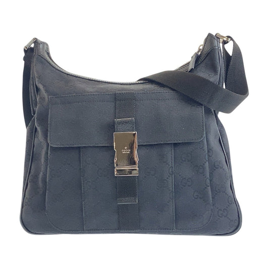 GUCCI Shoulder Bag 131211 GG canvas Black SilverMetal Crossbody Shoulder Bag Messenger Bag mens