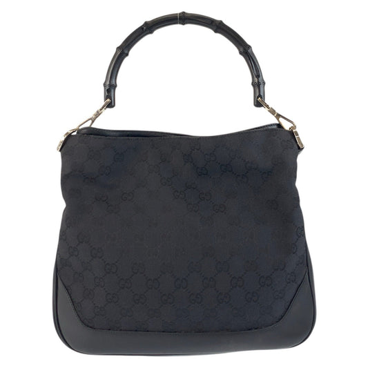 GUCCI Handbag 001 4095 GG canvas Black SilverMetal Handbag Shoulder Bag Bamboo Women