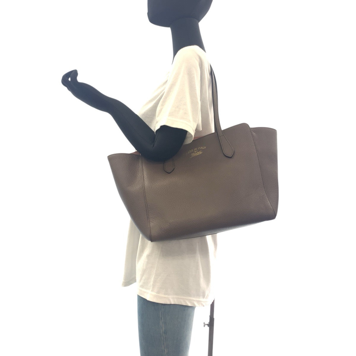 GUCCI Tote Bag 354408 leather Brown Greige Pink Tote Bag Shoulder Bag Swing Women