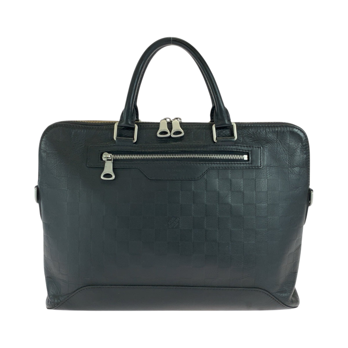 LOUIS VUITTON Business bag N41019 leather Black SilverMetal Business bag handbag Damier Anfini Avenue mens