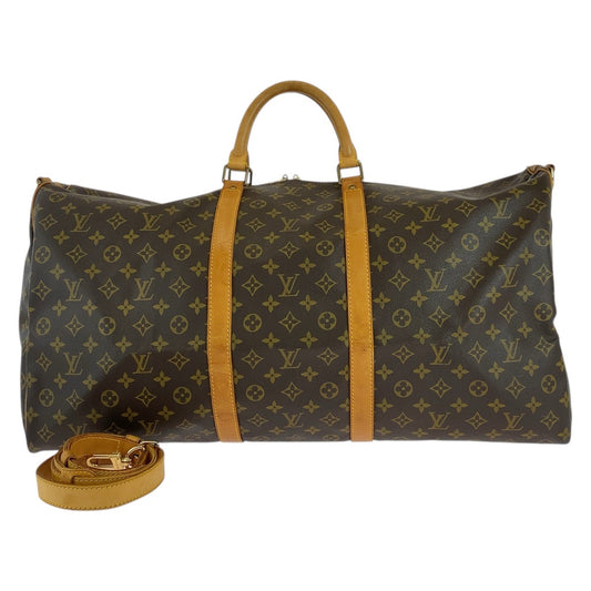LOUIS VUITTON Boston Duffel bag M41412 PVC, Leather Brown Gold Metal Boston Duffel bag Shoulder Bag 2way Monogram Keepall  bandouliere60 mens(Unisex)