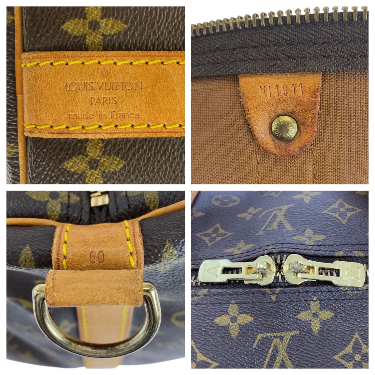 LOUIS VUITTON Boston Duffel bag M41412 PVC, Leather Brown Gold Metal Boston Duffel bag Shoulder Bag 2way Monogram Keepall  bandouliere60 mens(Unisex)