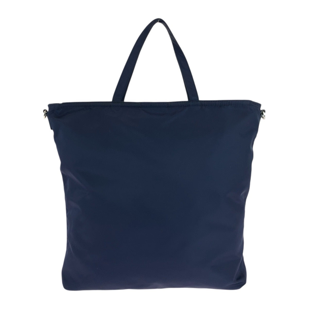 PRADA Tote Bag Nylon Navy SilverMetal Tote Bag Shoulder Bag 2way Test Triangle With logo Women