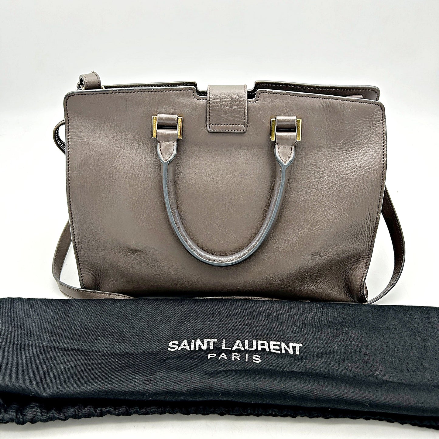 SAINT LAURENT Calfskin Small Classic Y Cabas Grey LA12289