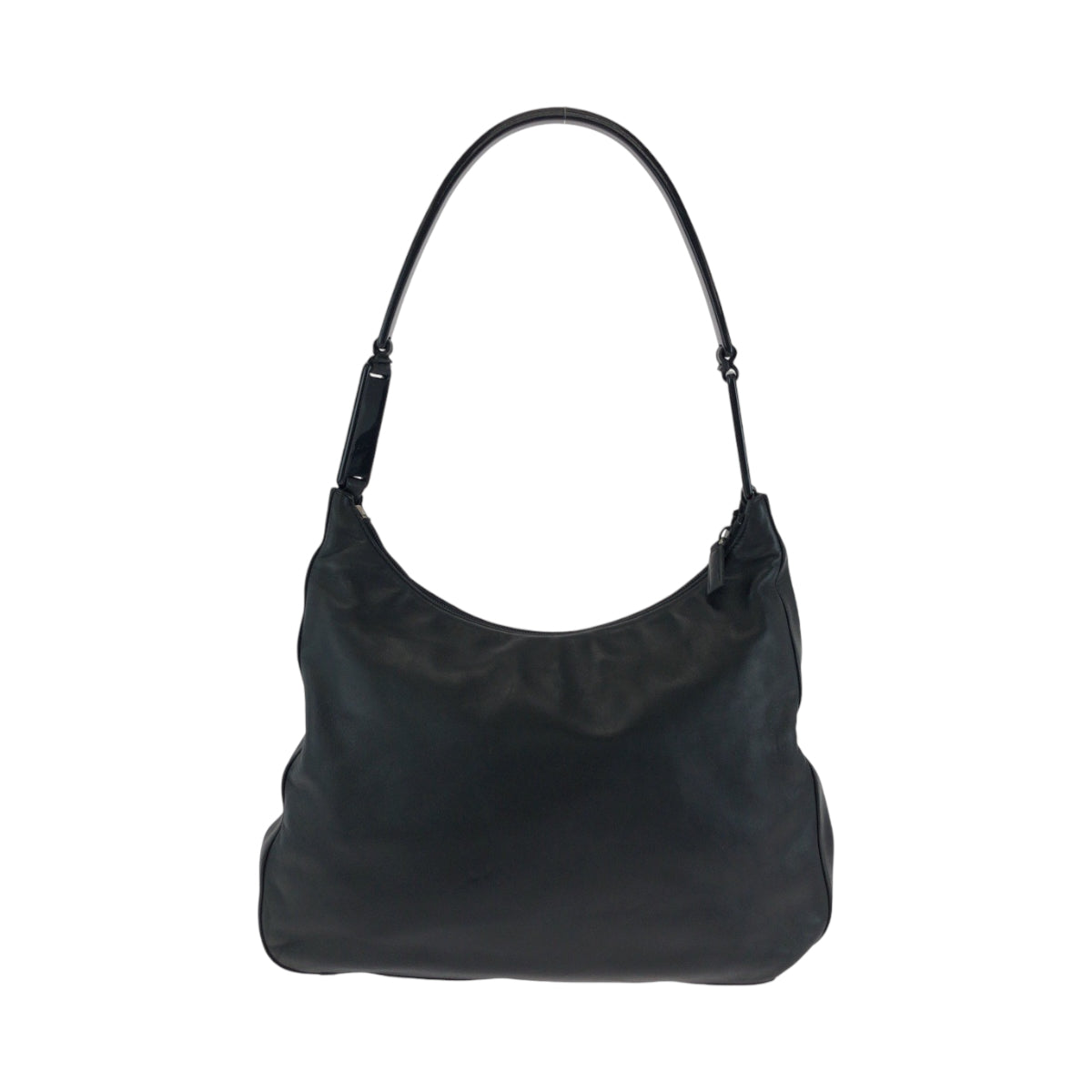 PRADA Shoulder Bag Plastic, Leather Black black Hobo Plastic Handle Shoulder Bag Plat Stick handle logo Women