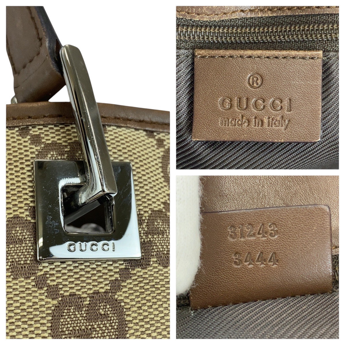 GUCCI Tote Bag 31243 GG canvas, leather Beige brown Tote Bag Shoulder Bag Women