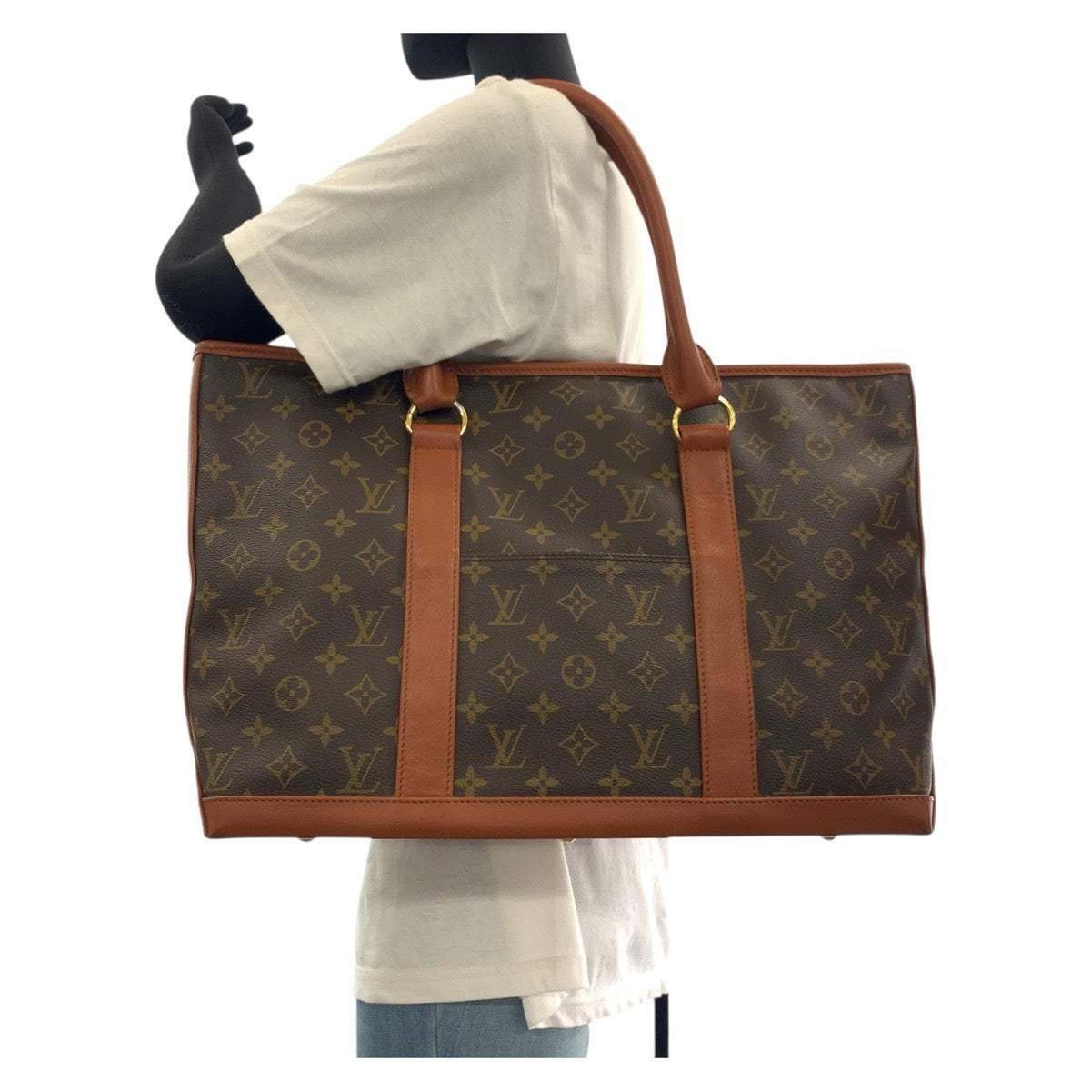 LOUIS VUITTON Tote Bag M42425 PVC, Leather Brown Gold Metal Tote Bag Shoulder Bag Monogram suck weekend Women